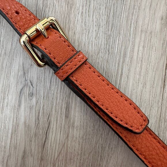 Michael Kors Burnt Orange Leather Buckle Adjustment Gold Hardware Purse Strap - Picture 6 of 6